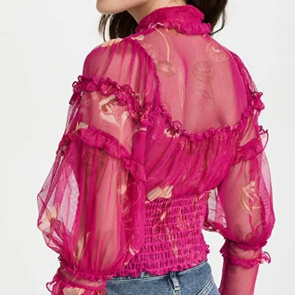 Free People Time for Shine Mesh Cropped Blouse - Picture 3 of 11